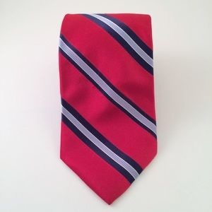 Tommy Hilfiger Red Navy Striped Men's Tie